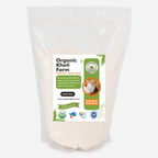 Close-up of organic Sona Moti wheat flour in a traditional Indian kitchen setting, highlighting freshness and authenticity