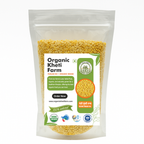 Close-up of organic yellow moong mogar dal grains sourced from Punjab farm, highlighting freshness and quality