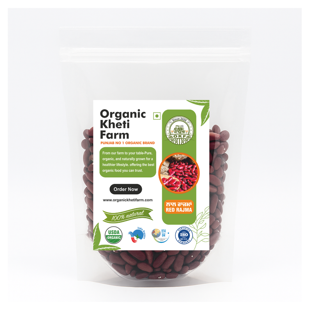 Organic Red Rajma beans from Punjab farm, natural, unpolished, chemical-free, premium quality pulses for healthy cooking