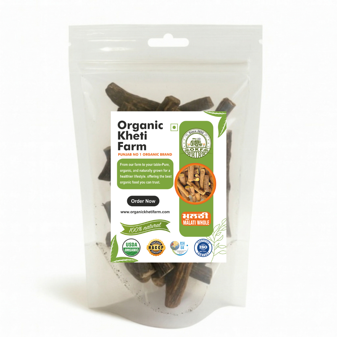 Close-up of organic dried licorice root from Punjab farm, highlighting natural herbal product for health benefits