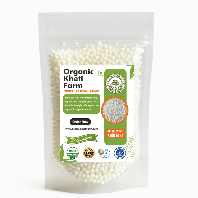 Organic Punjab farm fresh Sabu Dana tapioca pearls for healthy Indian cooking and fasting recipes