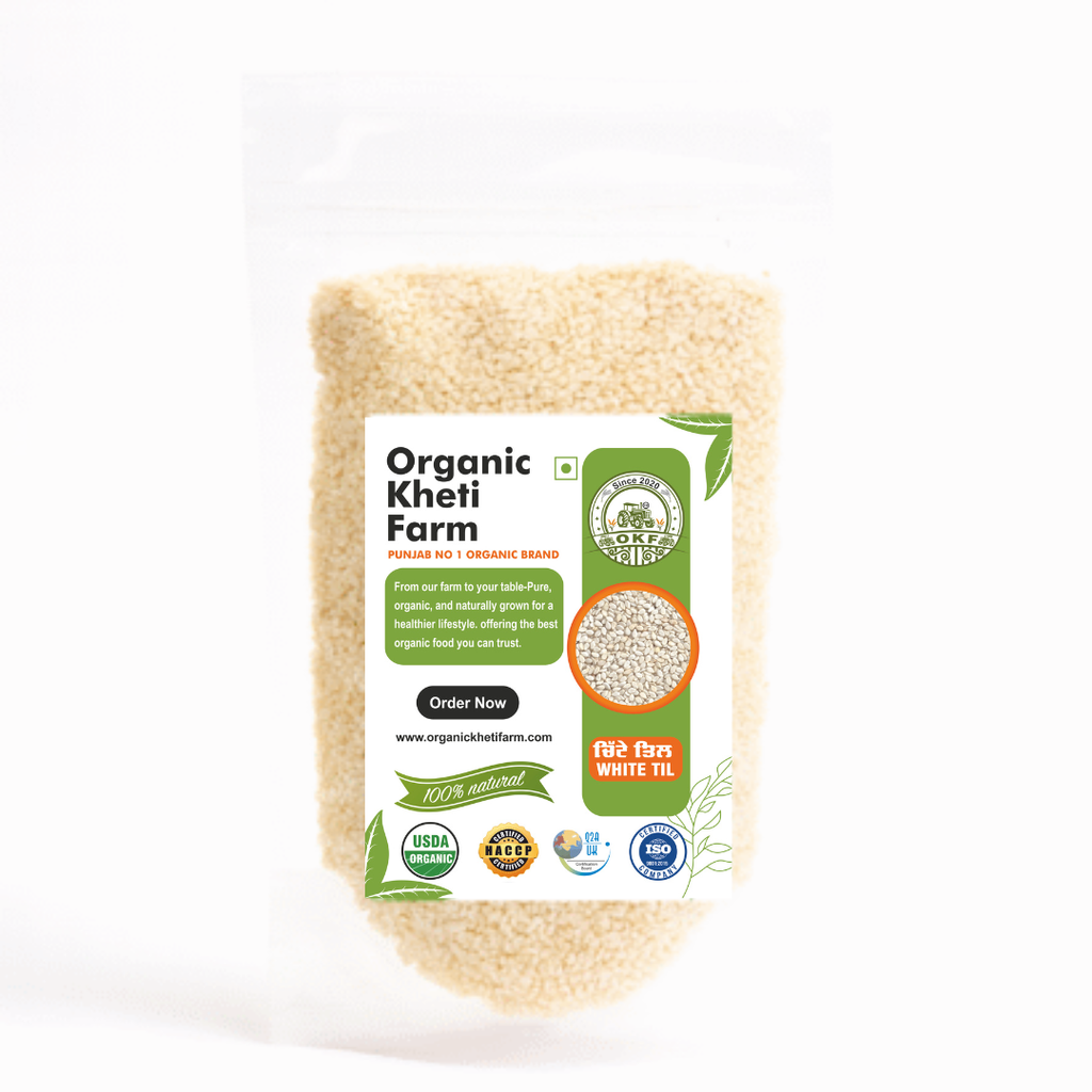 Organic white sesame seeds (Til) from Punjab farm, natural, unpolished, healthy superfood for cooking and health benefits