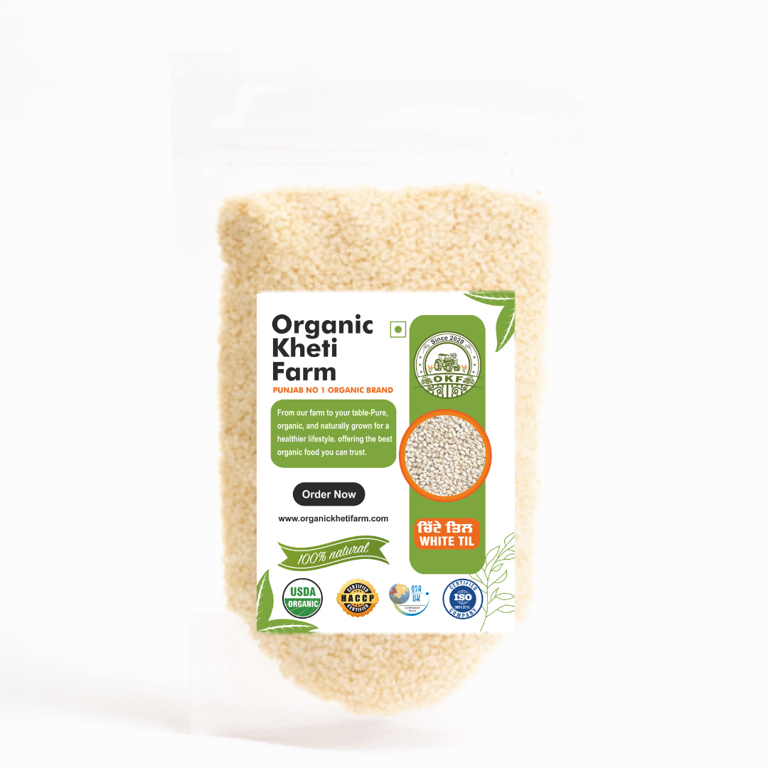 Organic white sesame seeds (Til) from Punjab farm, natural, unpolished, healthy superfood for cooking and health benefits