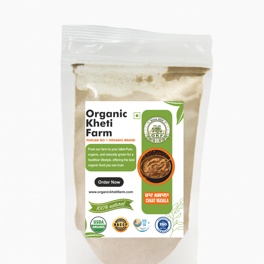 Close-up of organic Punjab farm fresh chat masala in a traditional spice bowl with vibrant colors