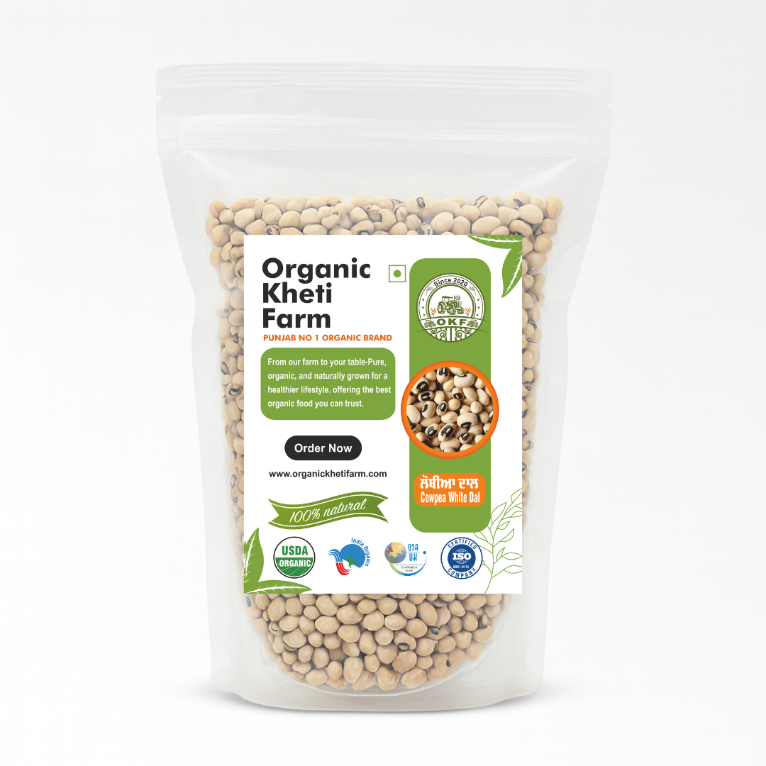 Organic Punjab farm-grown Cow Pea (Rongi) in a rustic bowl showcasing fresh, natural pulses for healthy cooking