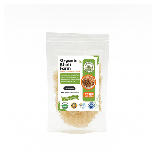 Organic Punjab farm fresh Gond Katira crystals, natural edible gum for health and cooling benefits