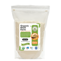 Organic Punjab farm-fresh foxtail millet flour in a traditional bowl with millet grains nearby